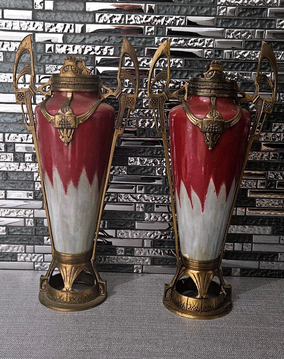 Pair Of Vases In The Style Of Johann Von Schwarz 