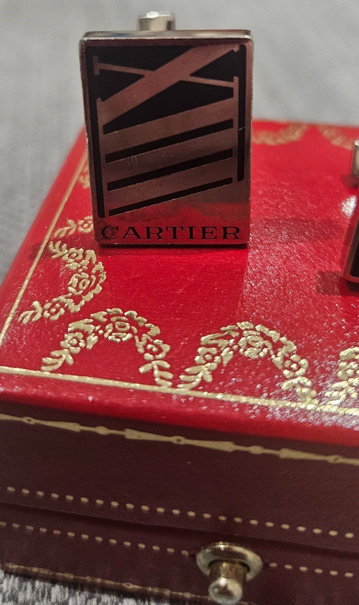 Paire De Boutons De Manchettes Cartier Argent 925-photo-4