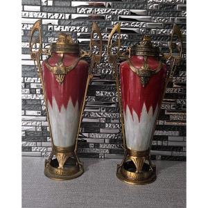 Pair Of Vases In The Style Of Johann Von Schwarz 