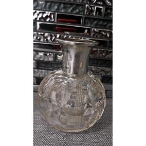 Small Crystal And English Silver Carafe 