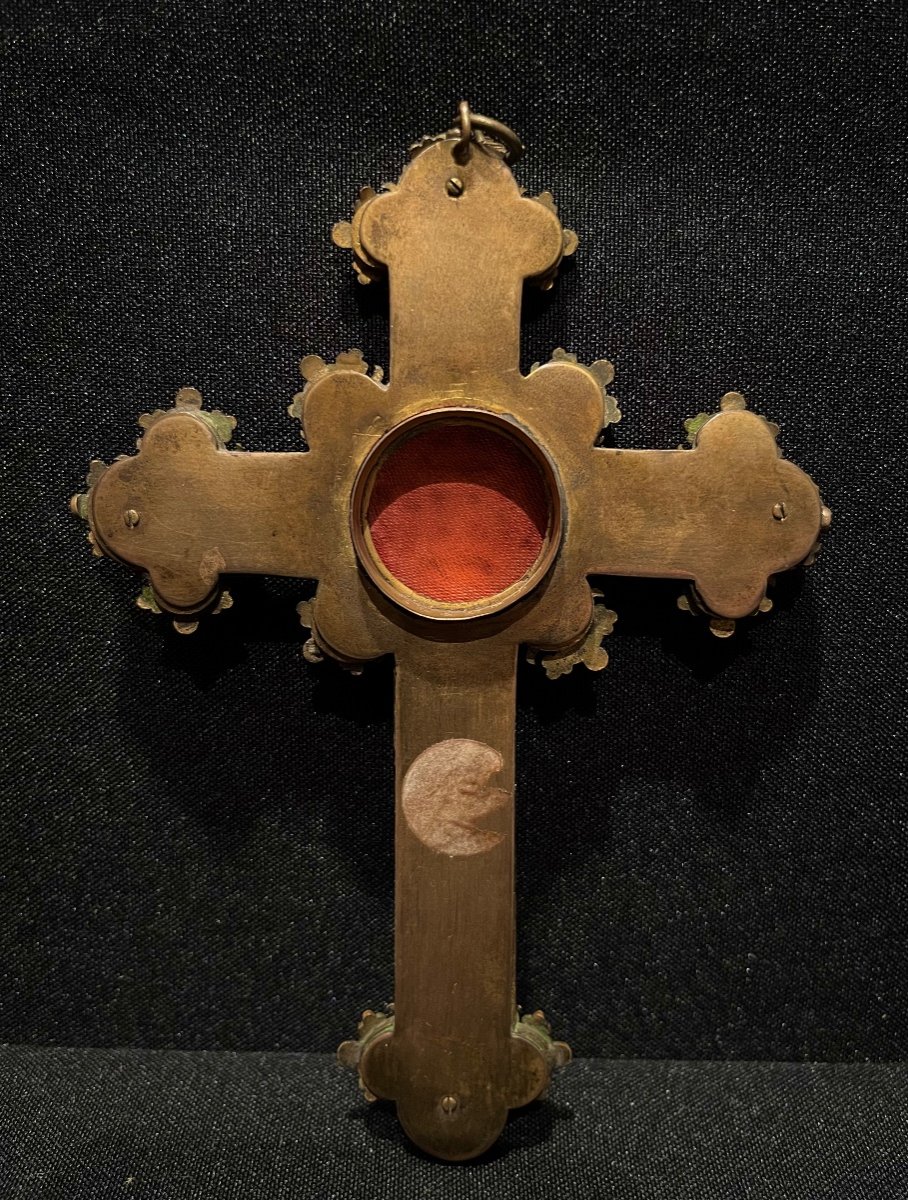 Old Enameled Bronze Cross-photo-1