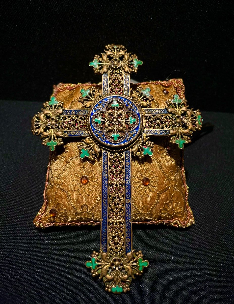 Old Enameled Bronze Cross