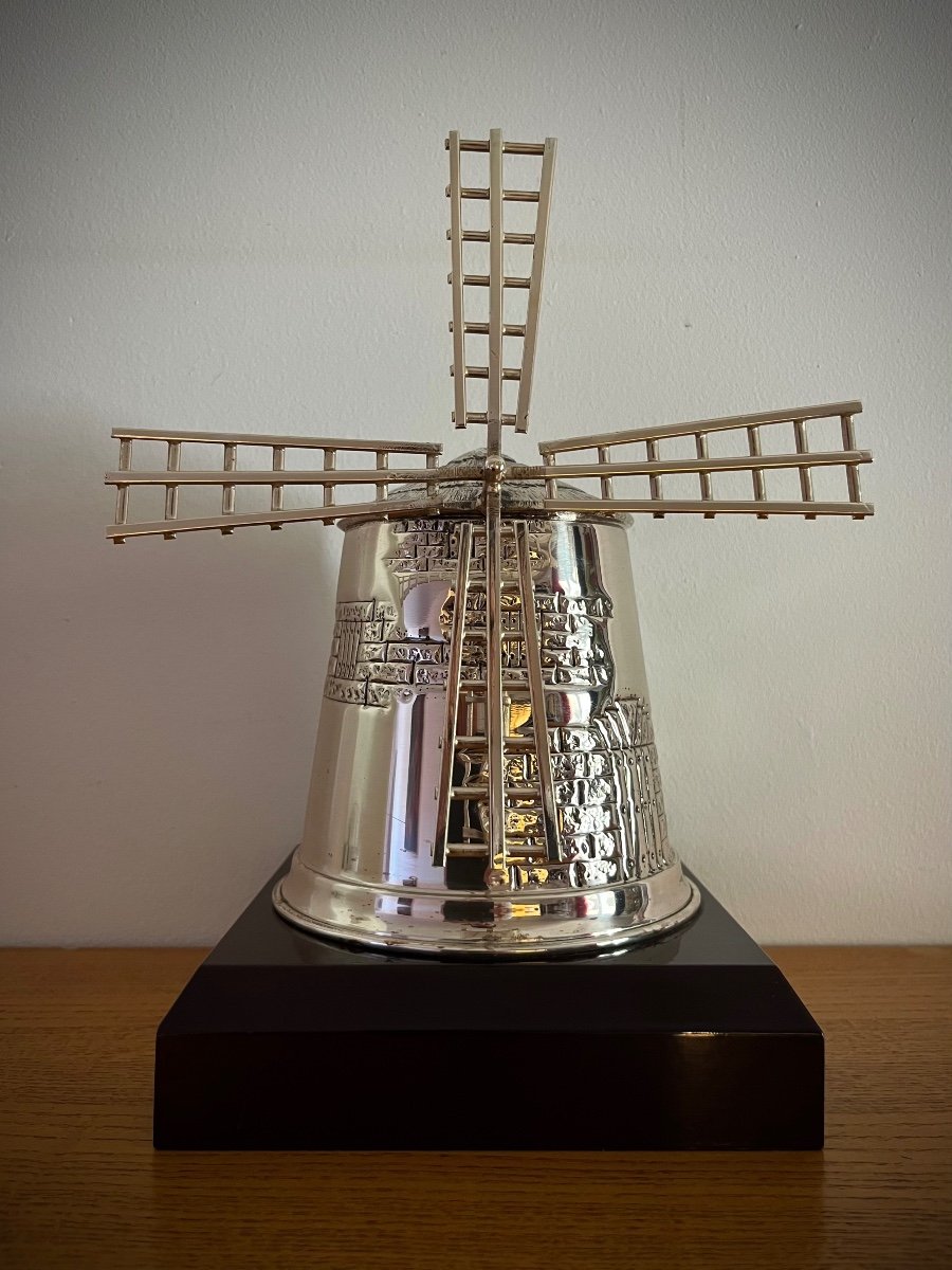 Large Solid Silver Windmill  -photo-2