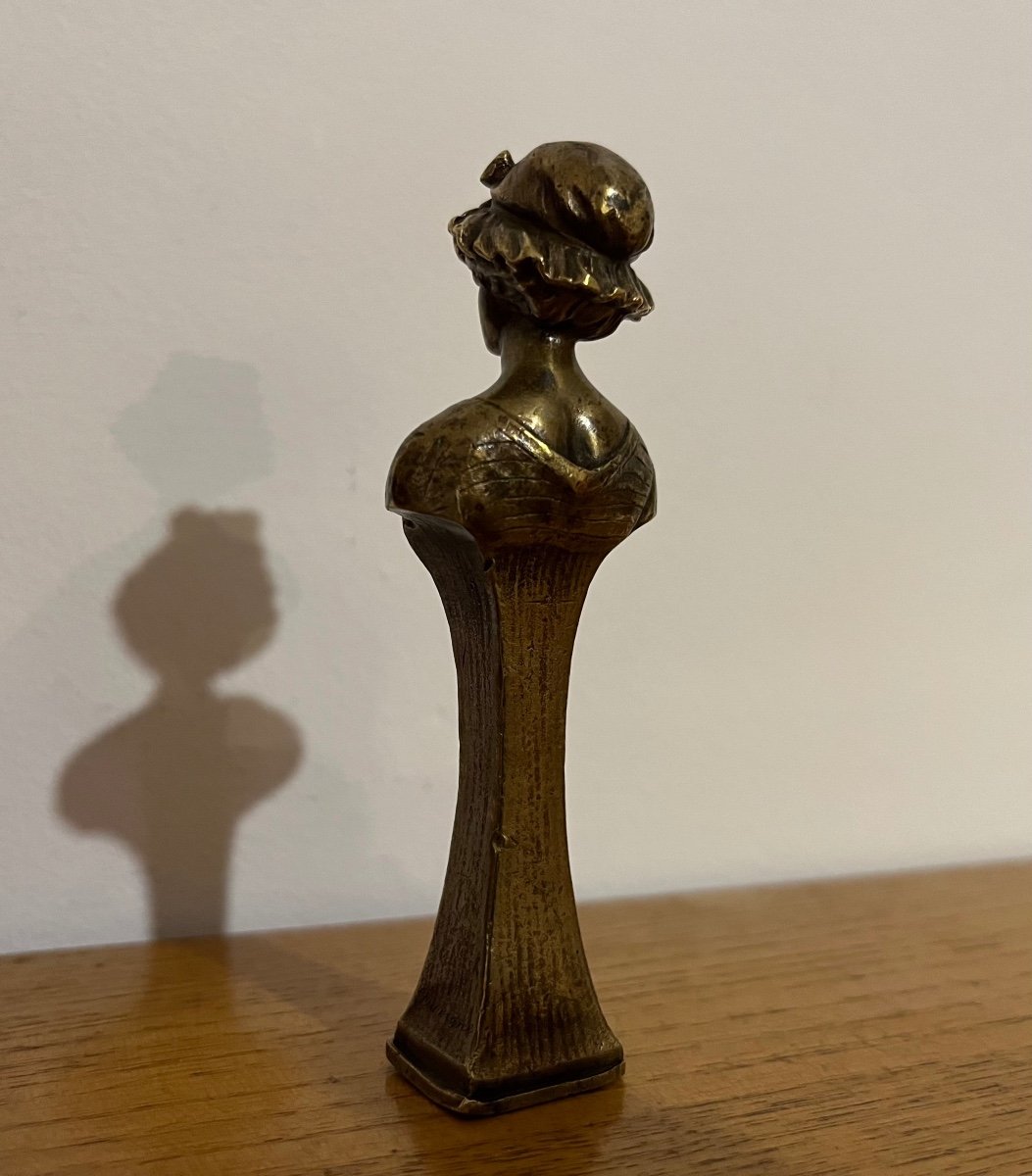 Buste/sceau En Bronze Art Nouveau -photo-3