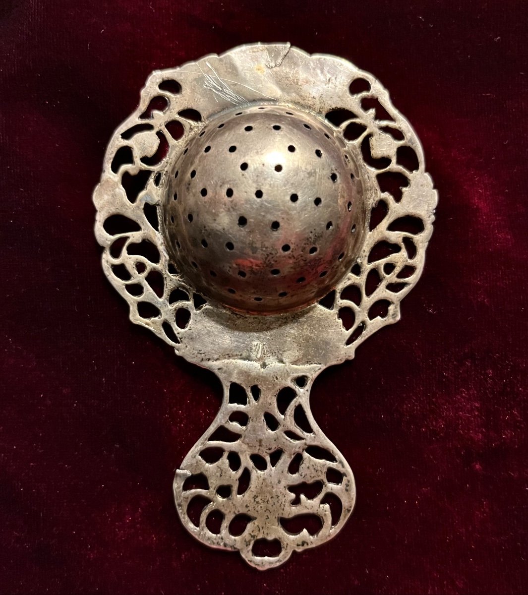 Silver Tea Strainer - Germany 19th Century -photo-2