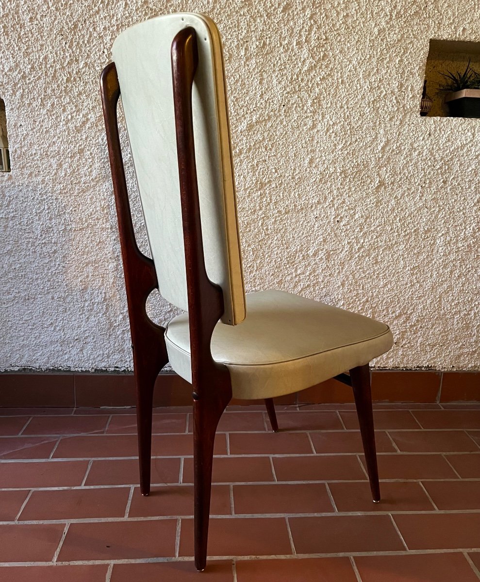 6 French Modernist Chairs By Maison Stella Circa 50 -photo-2