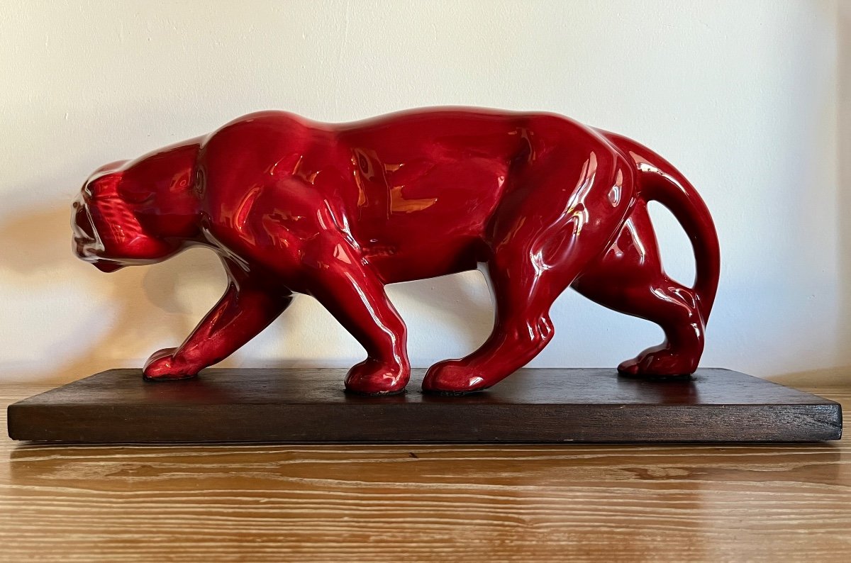 Art Deco Ceramic Panther -photo-3