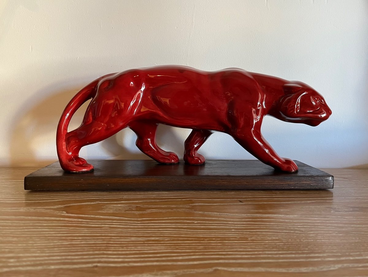 Art Deco Ceramic Panther 