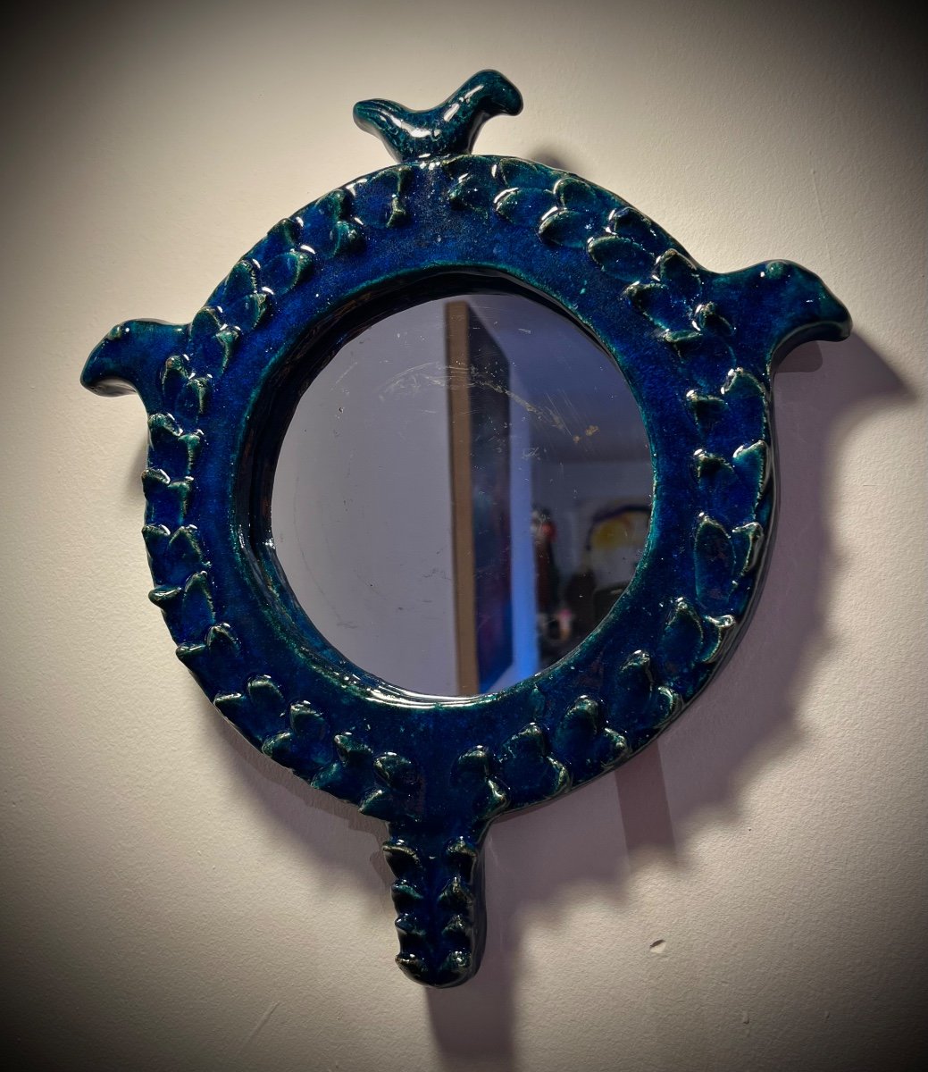 Vintage Ceramic Mirror 