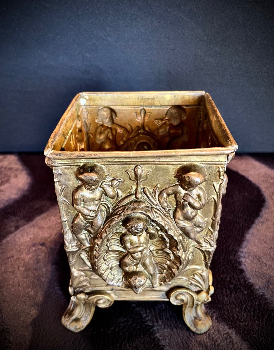 Old Brass Planter -photo-3