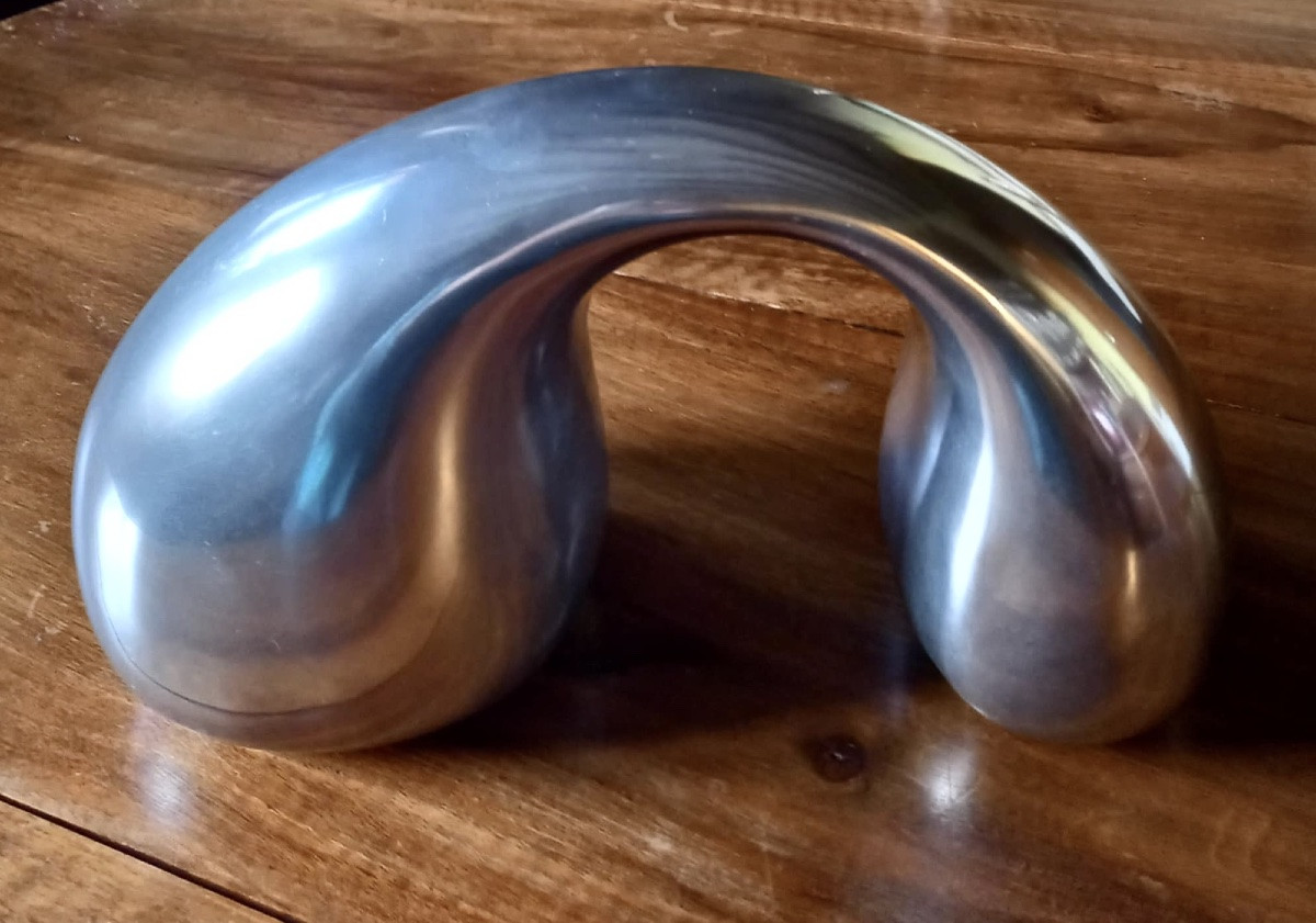  Biomorphic Aluminum Sculpture By Eva & Peters Moritz Circa 90-photo-2