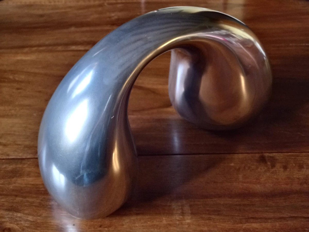  Biomorphic Aluminum Sculpture By Eva & Peters Moritz Circa 90-photo-3