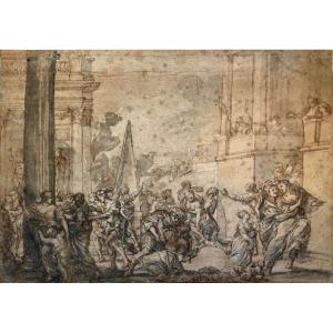 Italian School 17th Century - The Abduction Of The Sabine Women