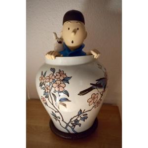 Tintin Et Milou - Grande Potiche Du Lotus Bleu ( Moulinsart ) 