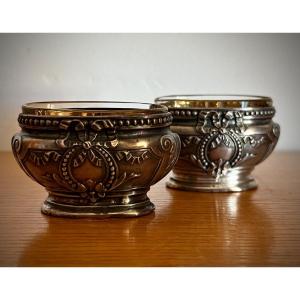 Pair Of Solid Silver Salt Cellars 