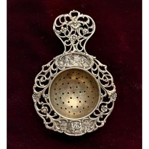 Silver Tea Strainer - Germany 19th Century 