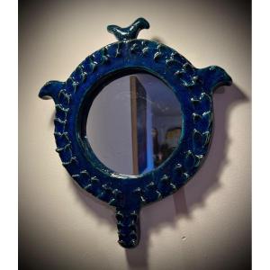 Vintage Ceramic Mirror 