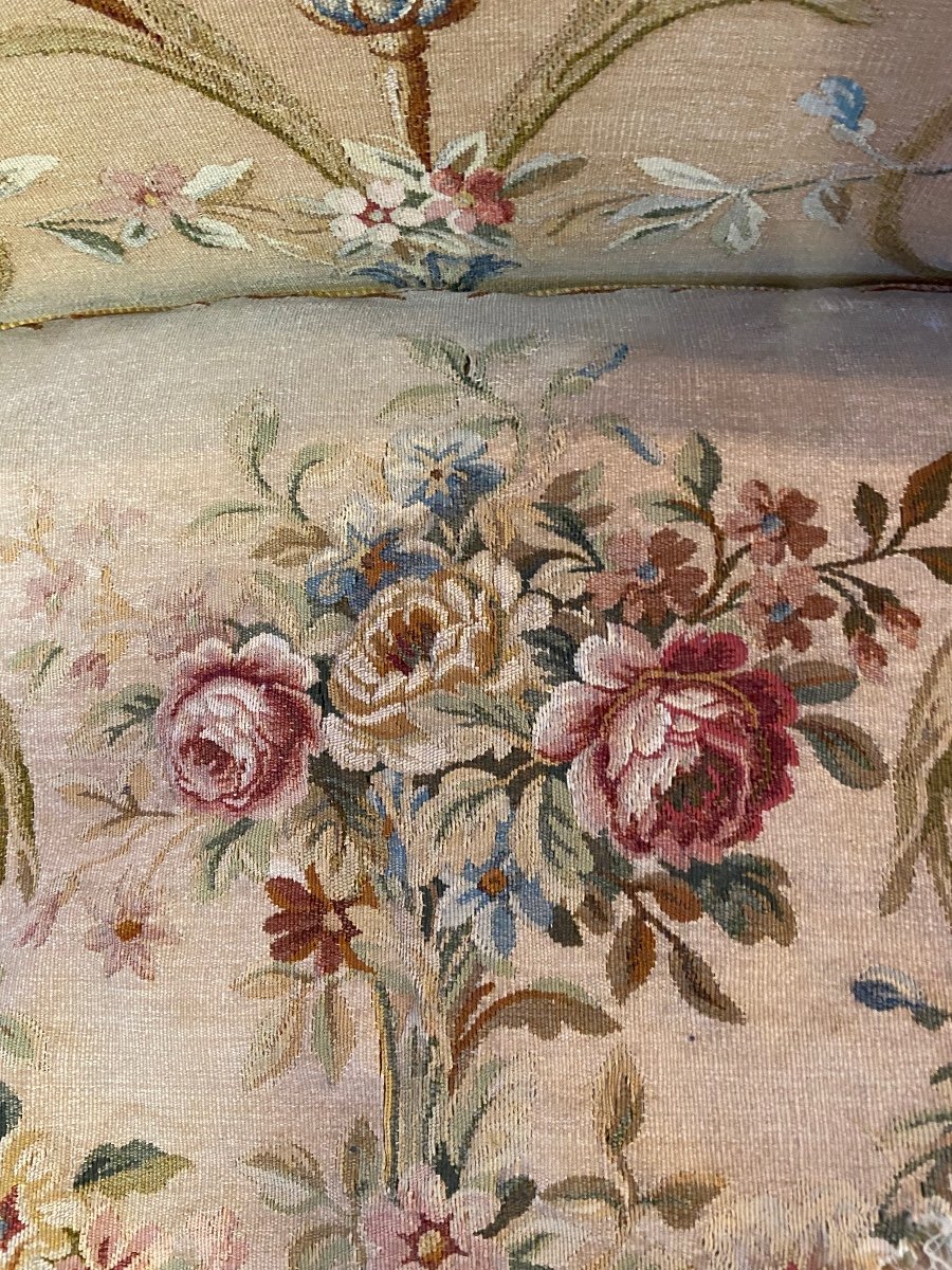 Banquette  Bois Dore Tapisserie Aubusson-photo-7