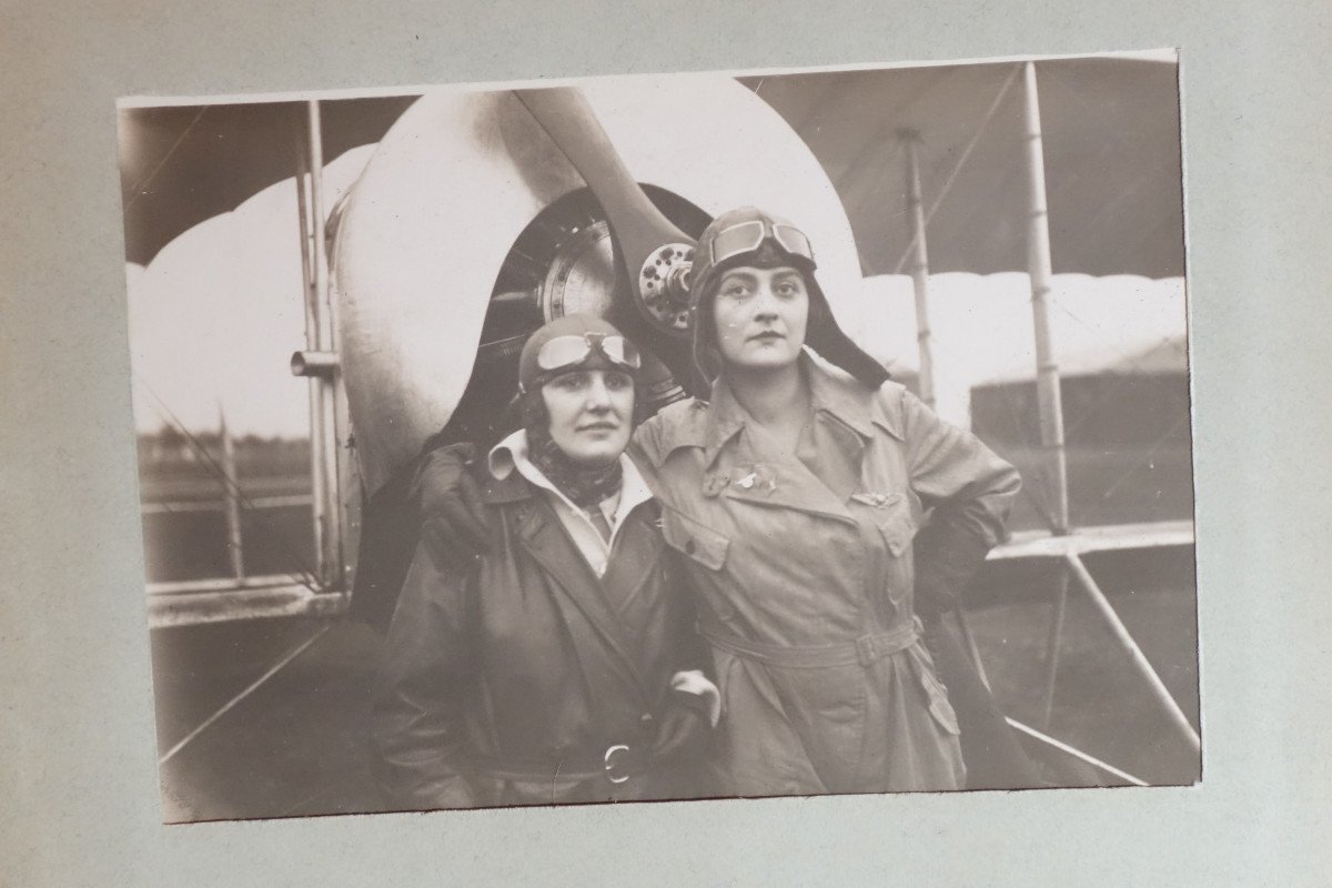 Two Aviation Photo Albums, Maryse Bastié And Other Airmen Circa 1920-photo-3