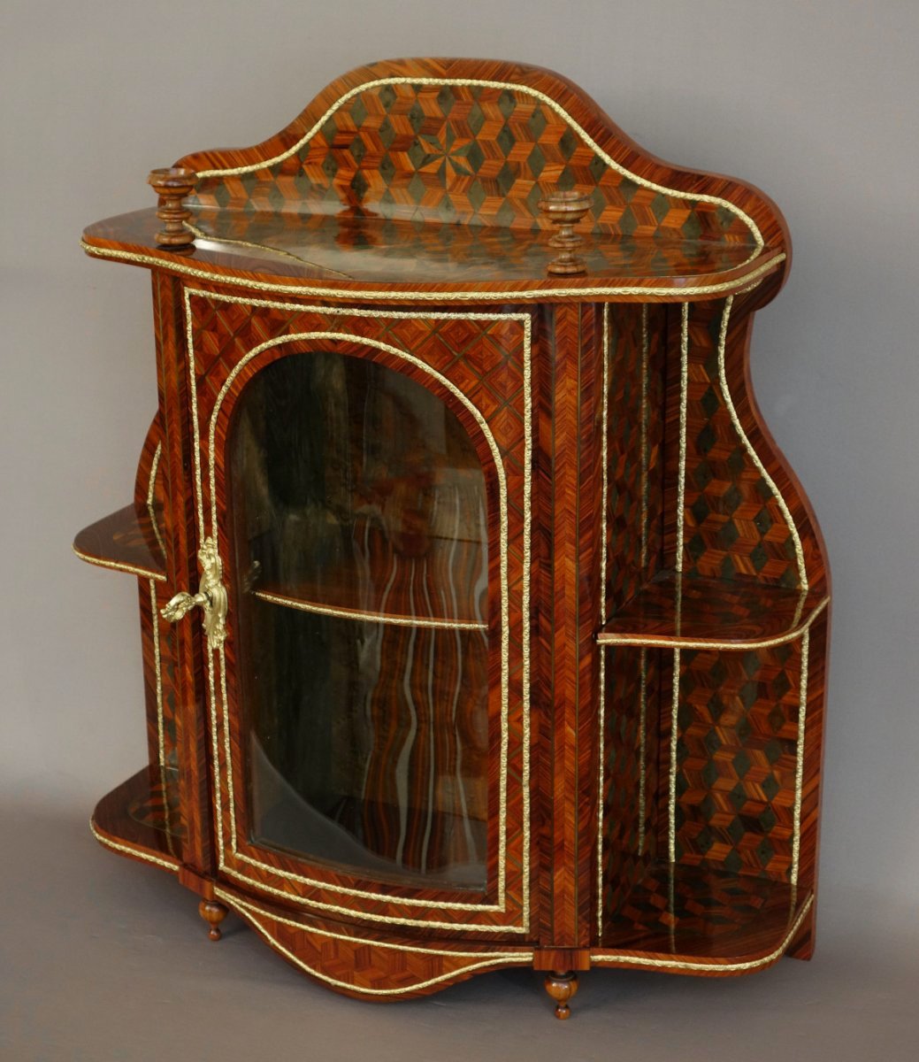 Inlaid Display Case Maison Alphonse Giroux 19th-photo-4