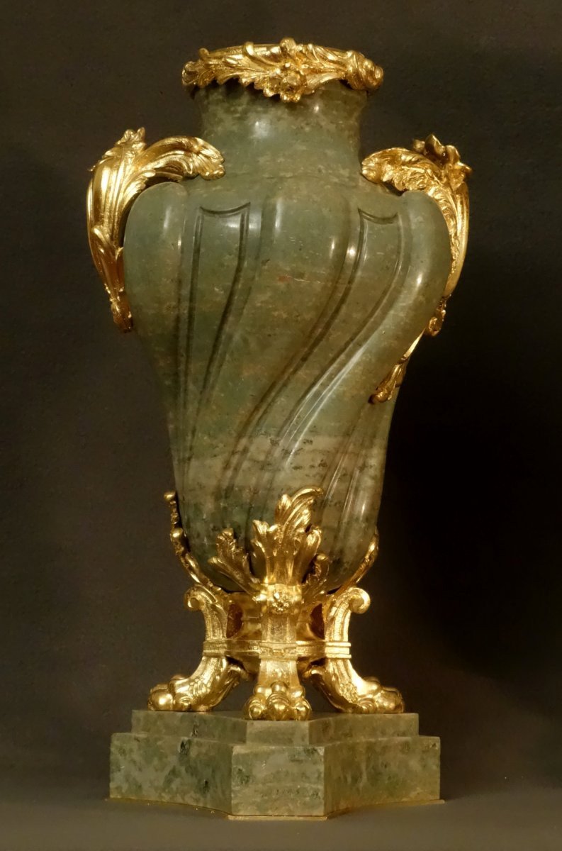    Paire De Grands Vases En Serpentine XIXe-photo-3