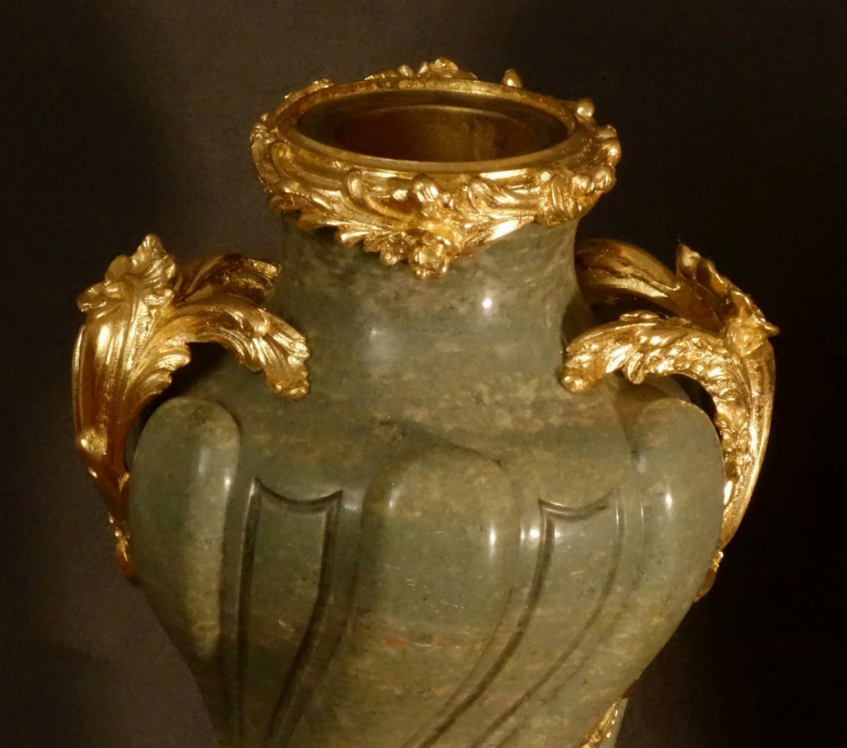    Paire De Grands Vases En Serpentine XIXe-photo-4