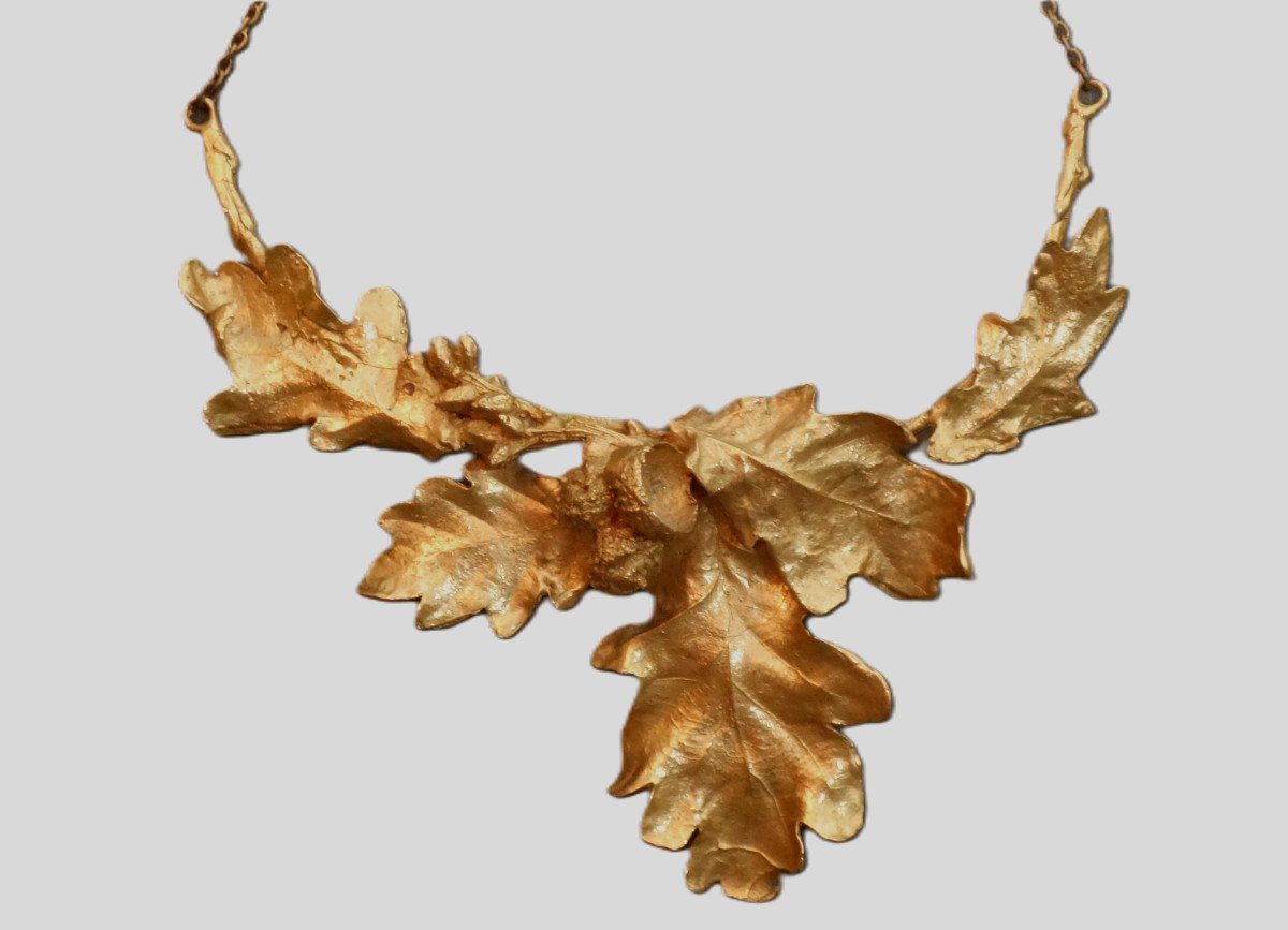 Pectoral Aux Feuilles De Chêne Début XXème-photo-2