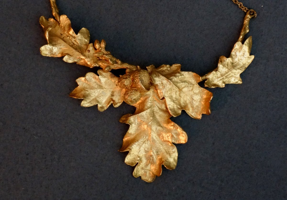 Pectoral Aux Feuilles De Chêne Début XXème-photo-3