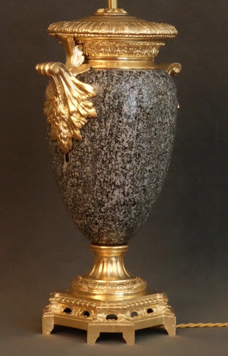 Pair Of 19th Century Granite And Bronze Vases-photo-4