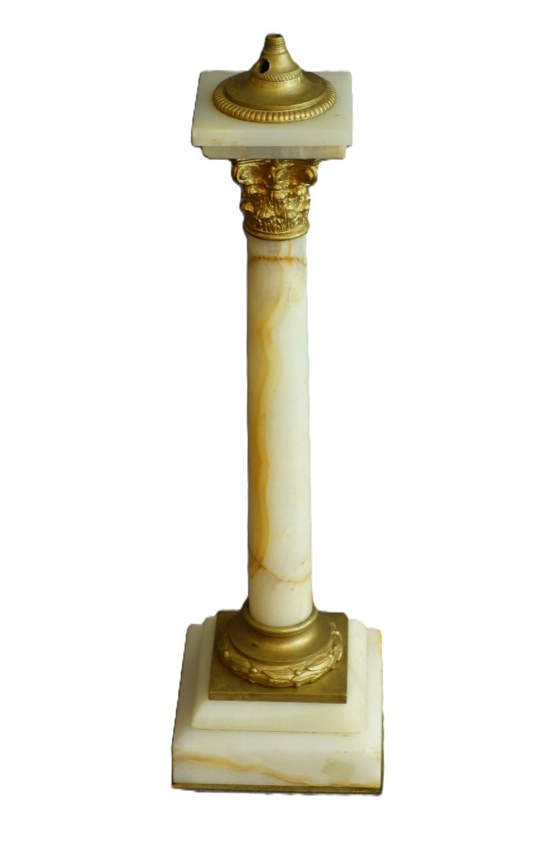 19th Century Antique Column Lamp Base.-photo-2