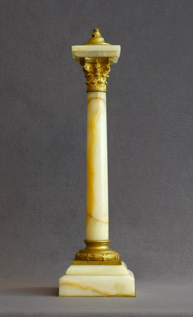 19th Century Antique Column Lamp Base.