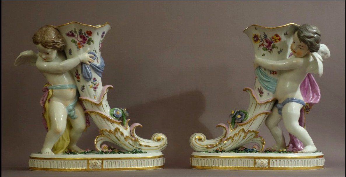 Pair Of Large Rhytons By Samson 1850