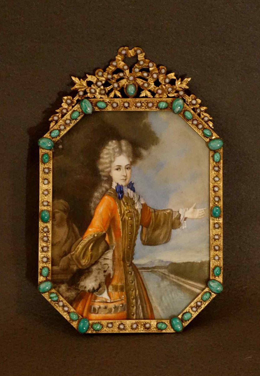Grand Miniature XVIIIth Of Mademoiselle Adelaïde De Savoie-photo-3