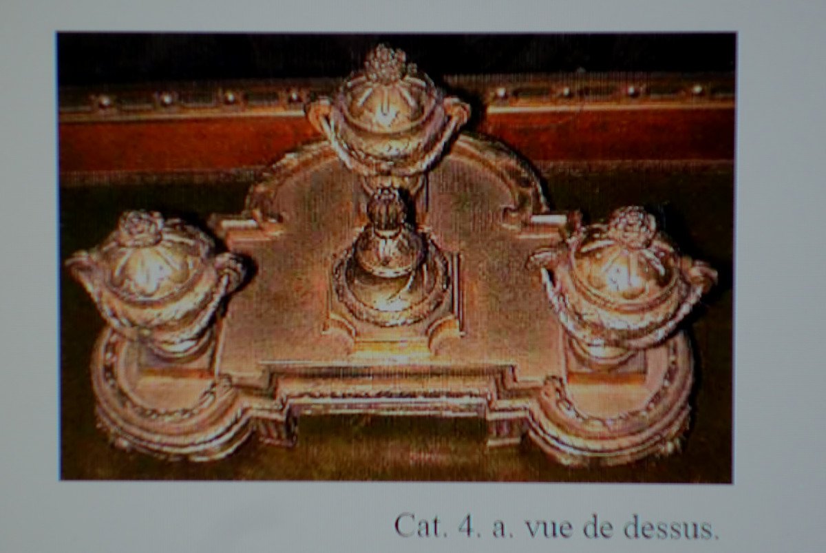  Ecritoire Louis XVI Avec Plaque Et Godets Genre Sèvres par Samson-photo-2