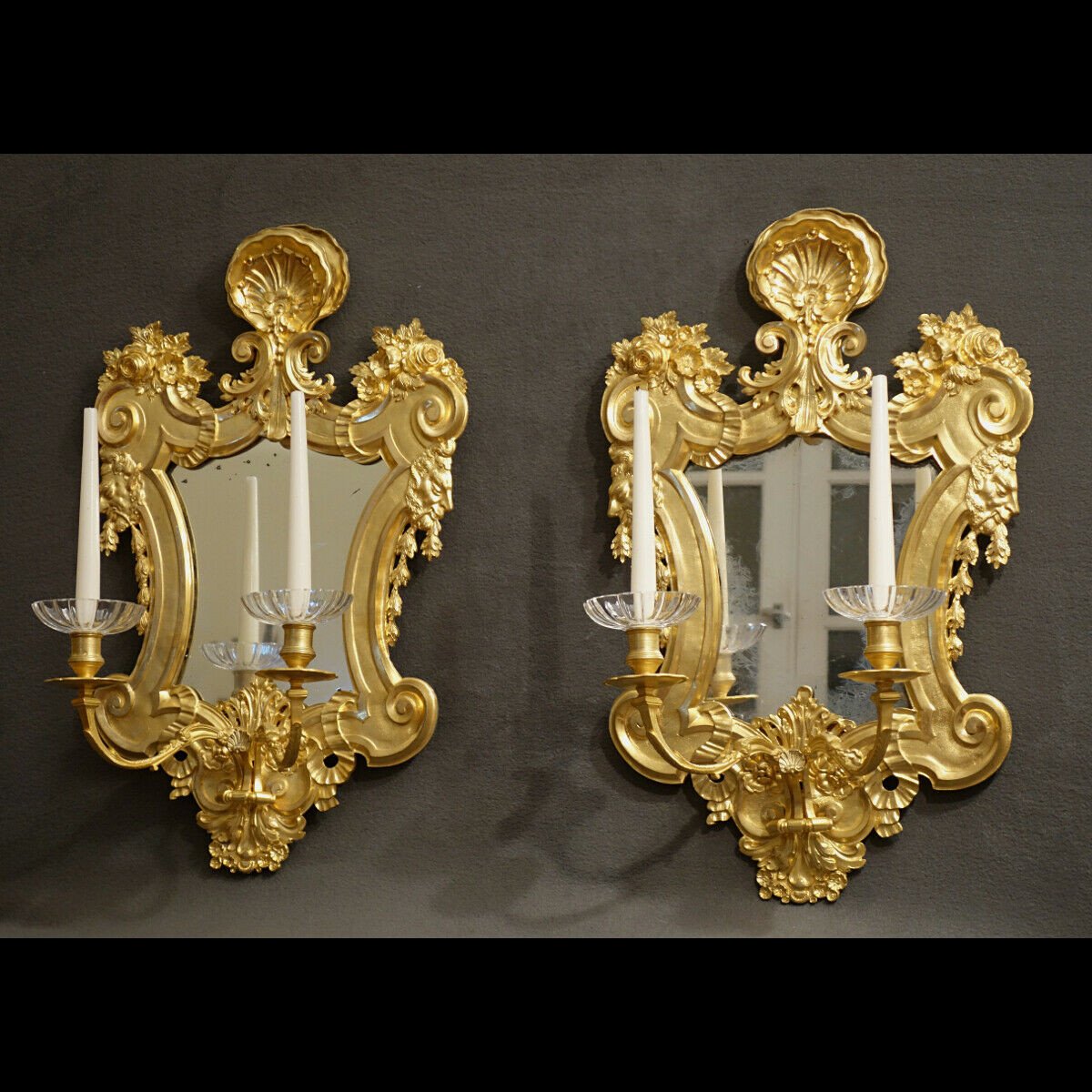 Pair Of Large Wall Lights Louis XIV,  XIXth