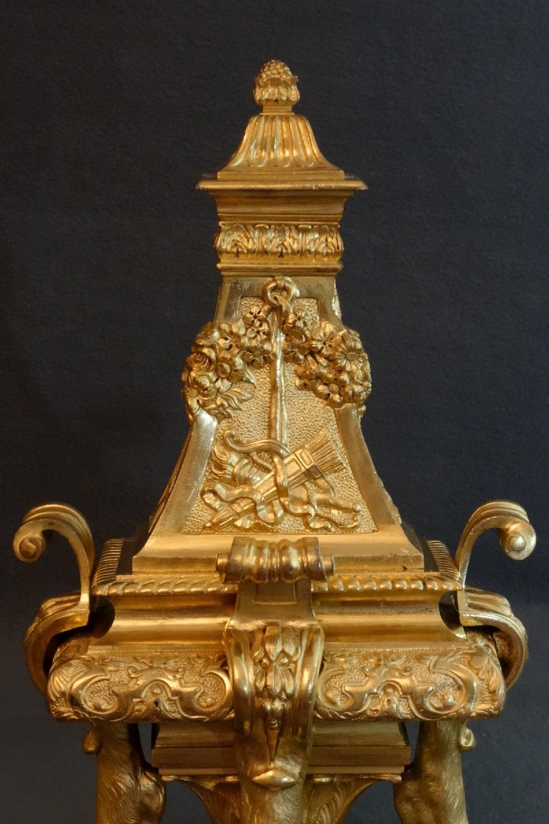 - Paire De Feux Vers 1720 De Boulle -photo-3