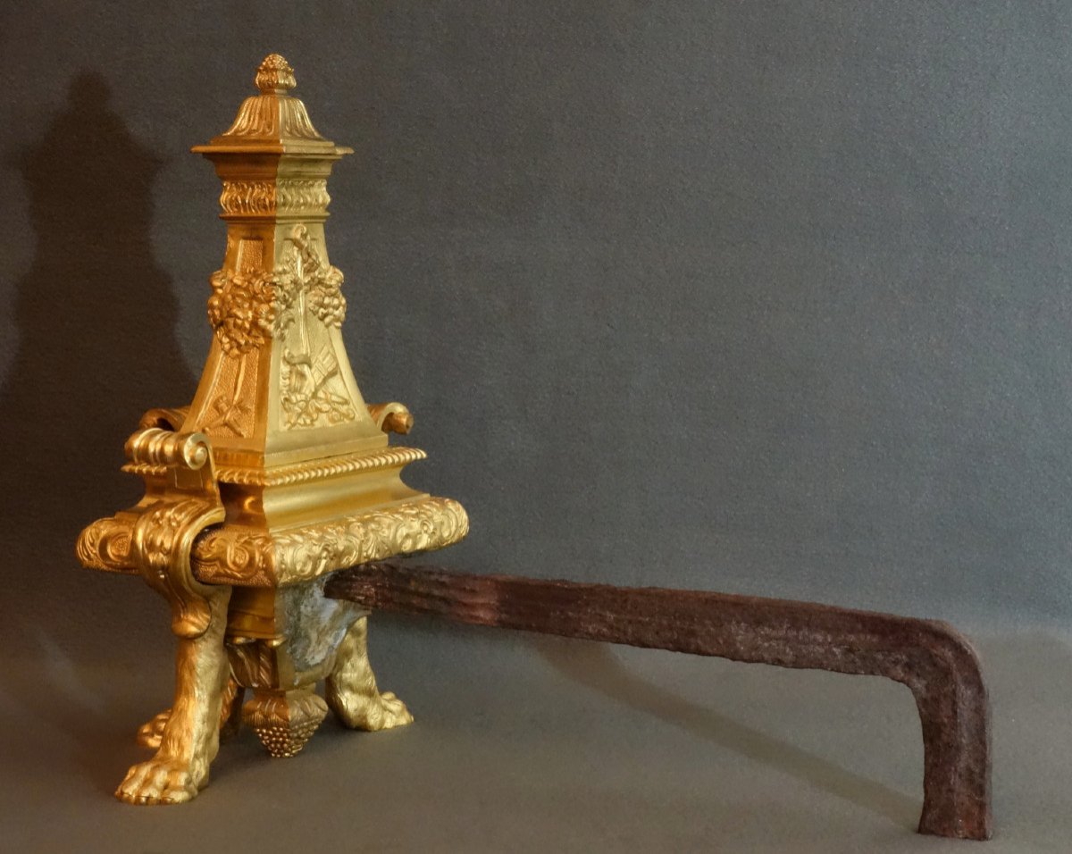 - Paire De Feux Vers 1720 De Boulle -photo-4