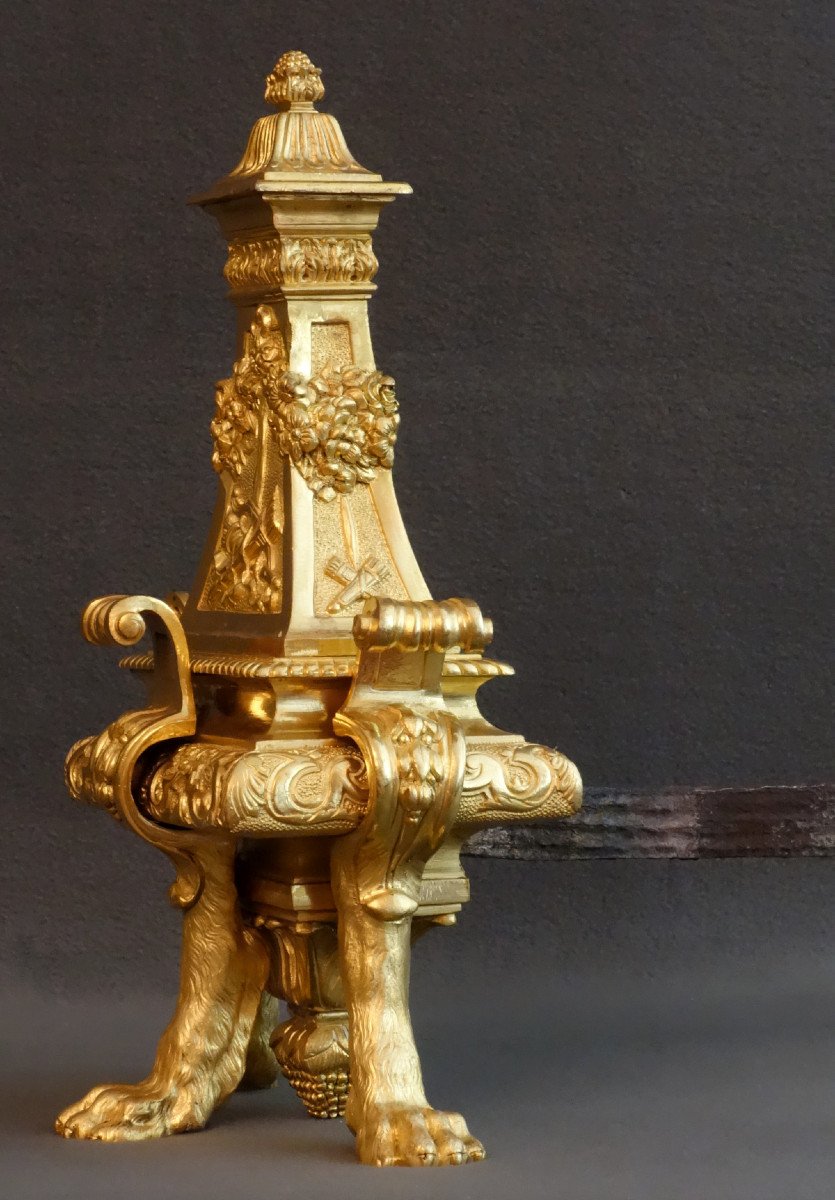 Pair Of Andirons Circa 1720 From Boulle-photo-1