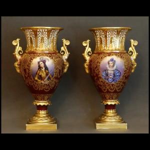 Pair Of Important And Rare Vases In Paris 1835