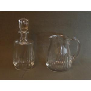   Baccarat Carafe And Pitcher Cassino Model.