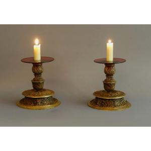 Pair Of Candlesticks Circa 1500