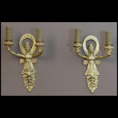 Pair Of Sconces Empire Beginnig XXth