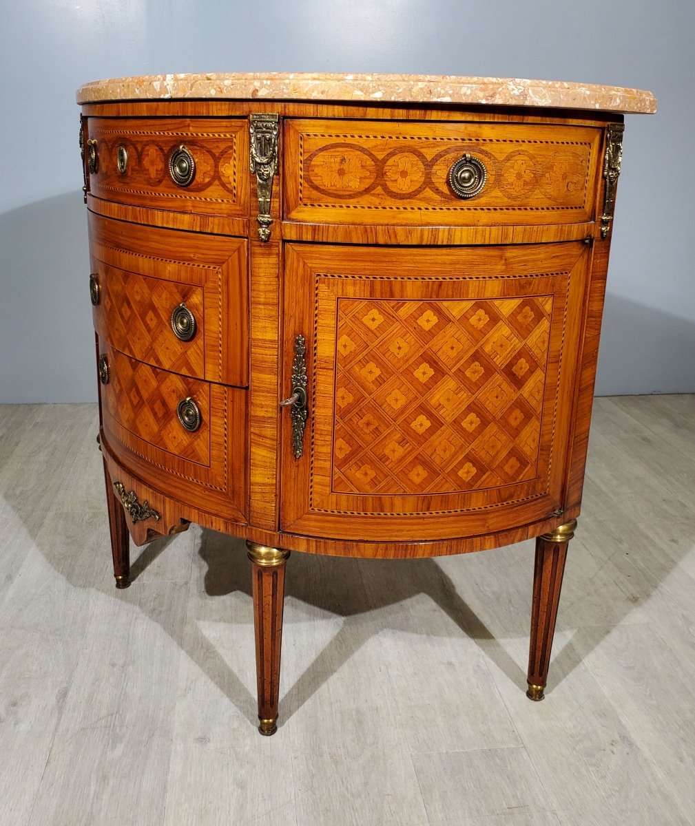 Commode Demi-lune De Style Louis XVI-photo-3