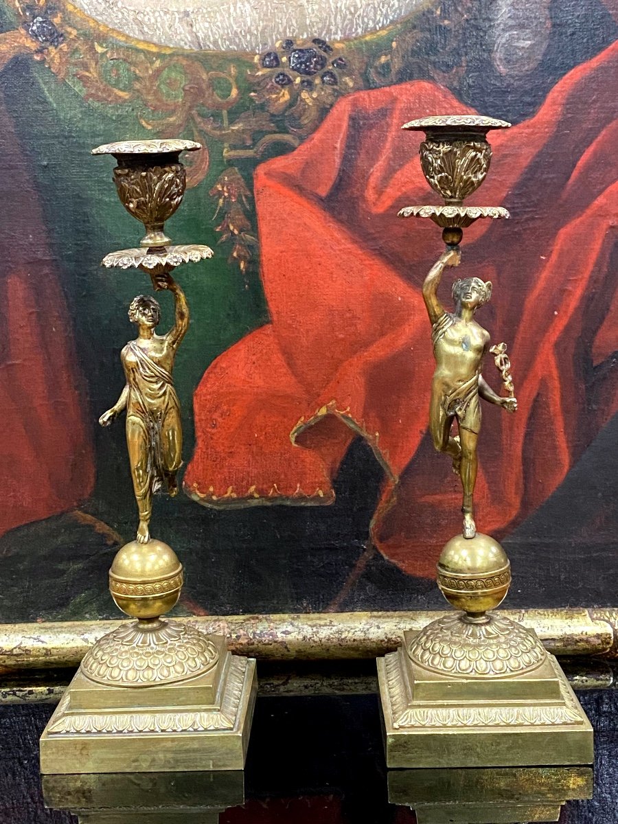 Pair Of Empire Period Candlesticks 