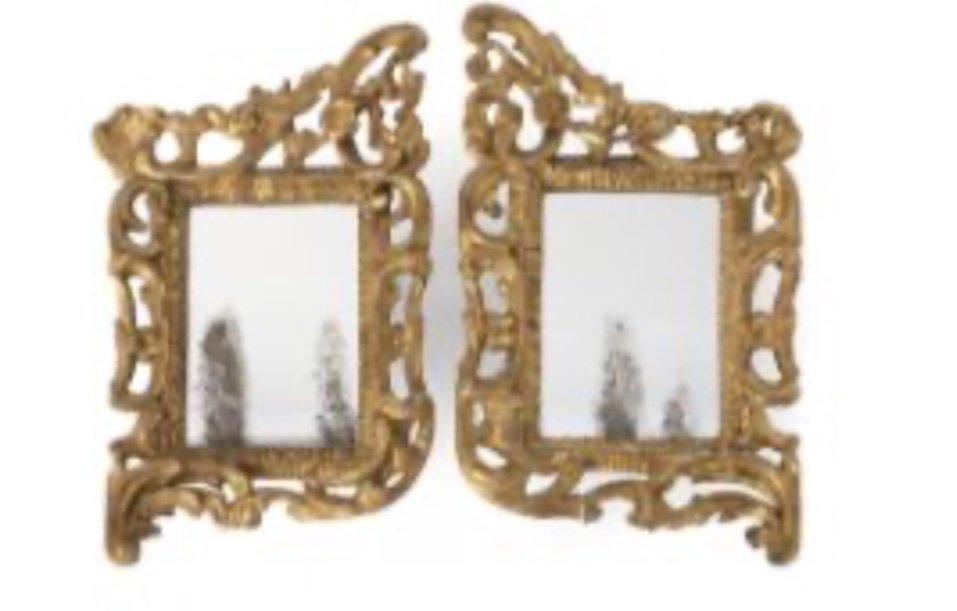 Pair Of Gilded Wood Mirrors, Early 19th Century-photo-2