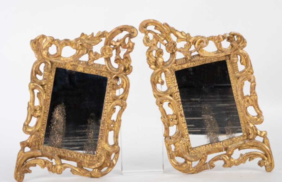 Pair Of Gilded Wood Mirrors, Early 19th Century