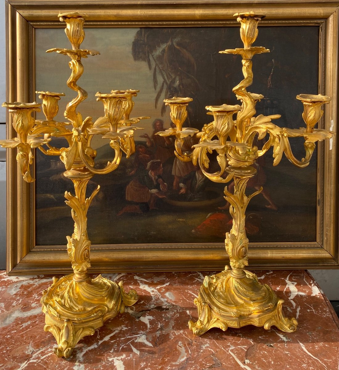 Paire D’importants Candélabres Louis XV