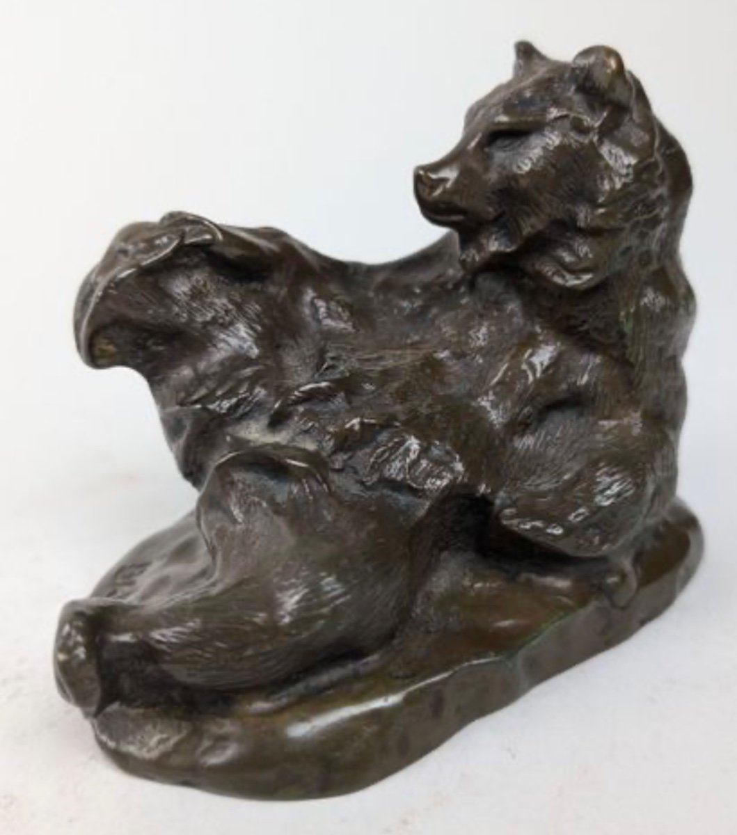 Barye Bronze Seated Bear N*2