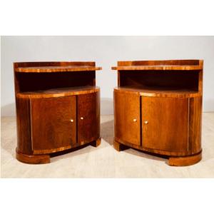Pair Of Art Deco Bedside Tables 