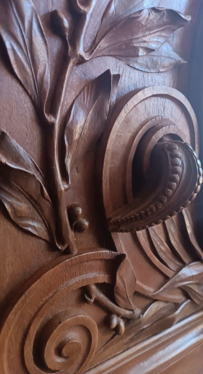 Bouquets Of Flowers And Butterflies Pair Of Woodwork Above Door.-photo-6